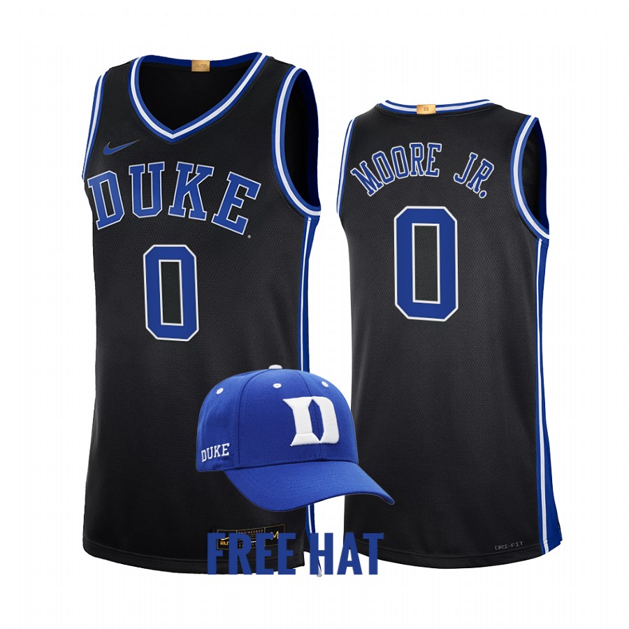 Wendell Moore Jr. Duke Blue Devils Black Jersey 2021-22 Limited Free Hat