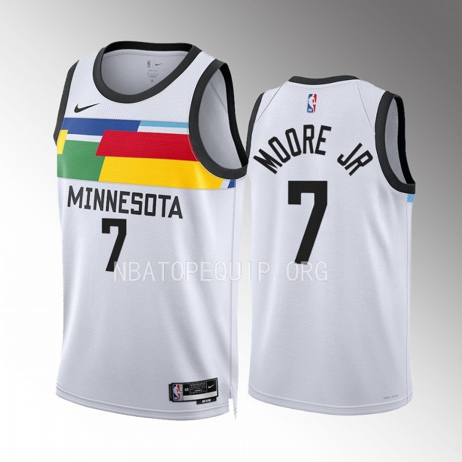 Wendell Moore Jr. Minnesota Timberwolves City Edition White #7 Jersey 2022-23 Swingman
