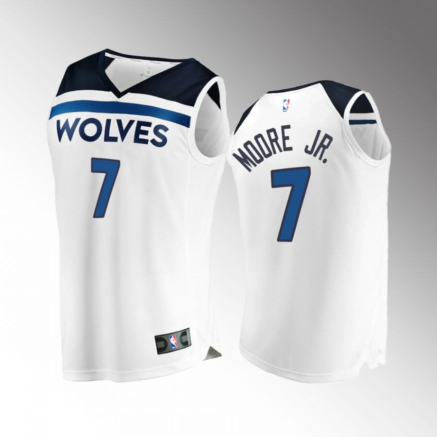 Wendell Moore Jr. Timberwolves #7 White Jersey Fast Break 2022-23 Association Edition