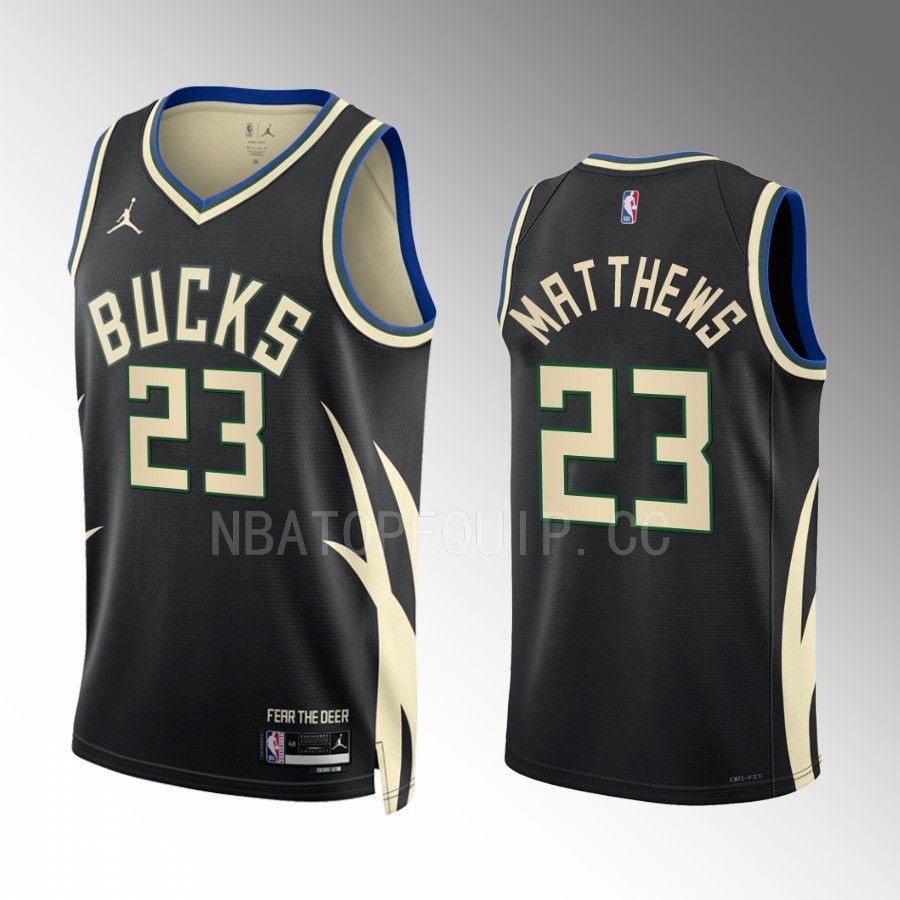 Wesley Matthews 2022-23 Milwaukee Bucks Black #23 Statement Edition Jersey