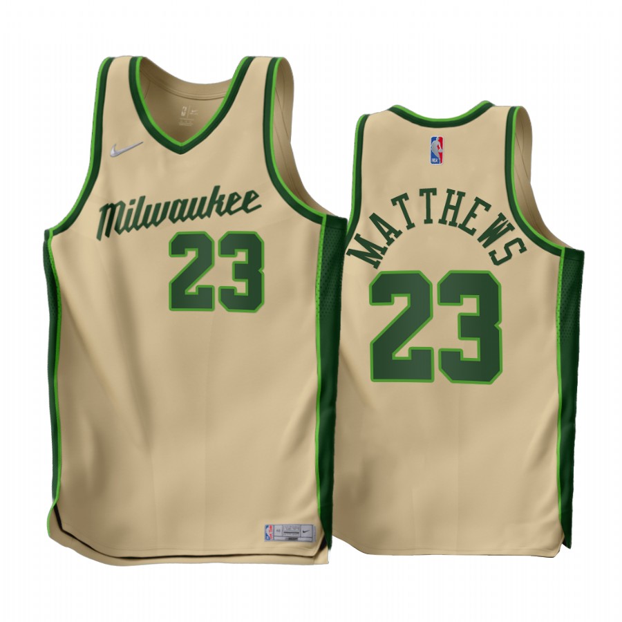 Wesley Matthews 2022-23 Milwaukee Bucks Cream #23 Earned Edition Jersey