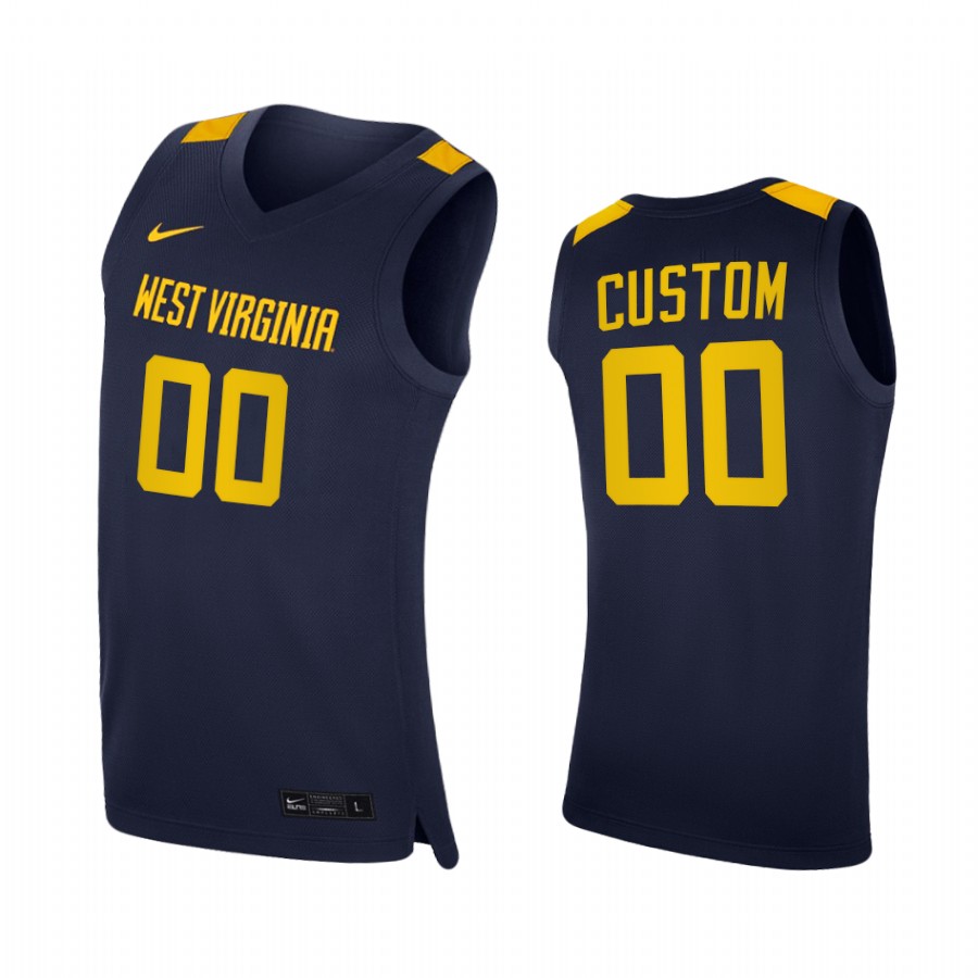 West Virginia Mountaineers Custom Navy 2020-21 College Jersey