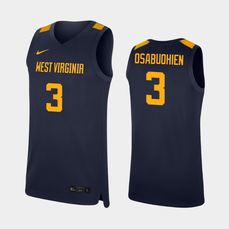 West Virginia Mountaineers Gabe Osabuohien Navy Men's College Jersey