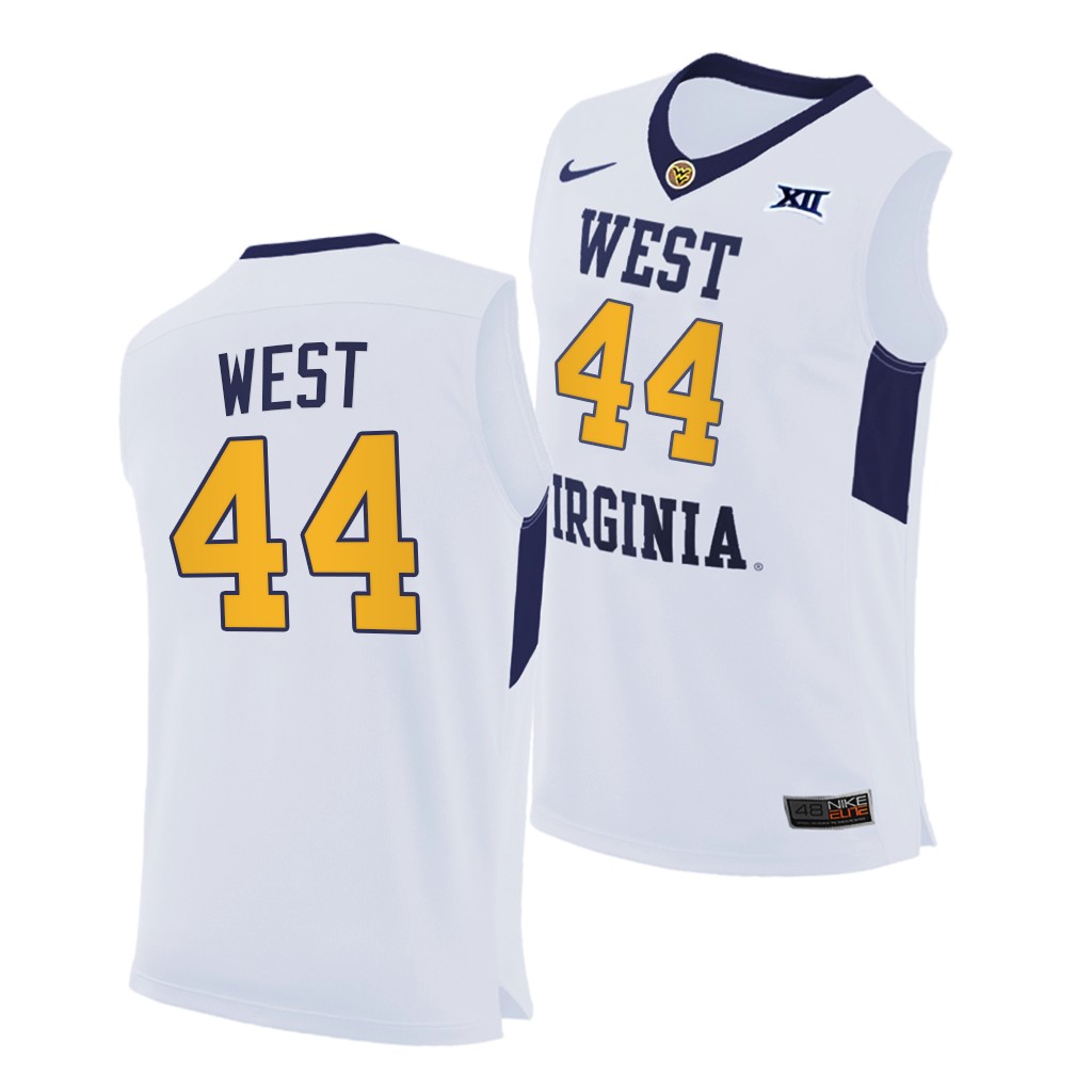 West Virginia Mountaineers Jerry West White Home Jersey Men