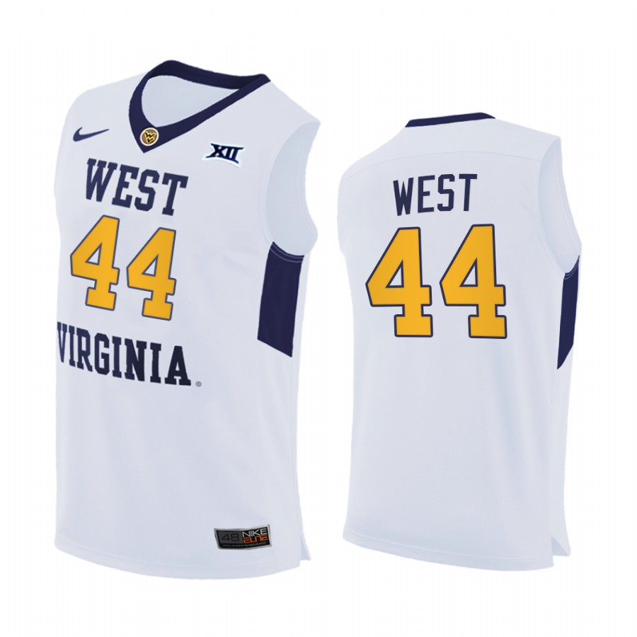 West Virginia Mountaineers Jerry West White Home Jersey
