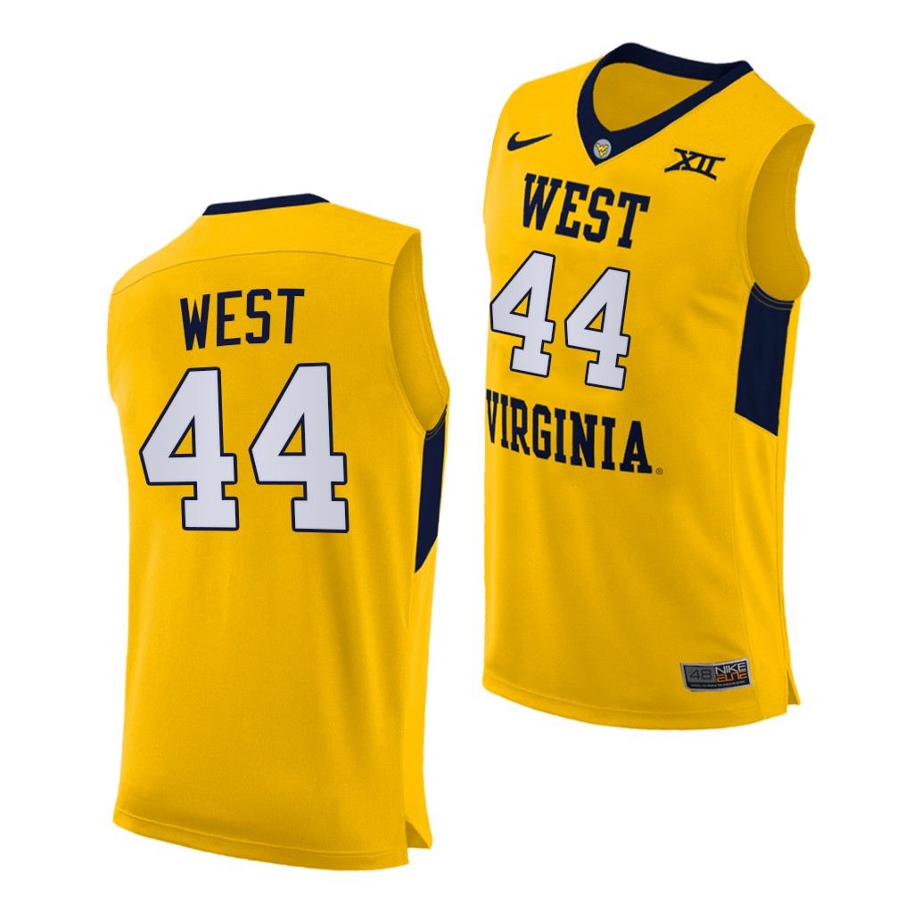 West Virginia Mountaineers Jerry West Yellow Alternate Jersey Men