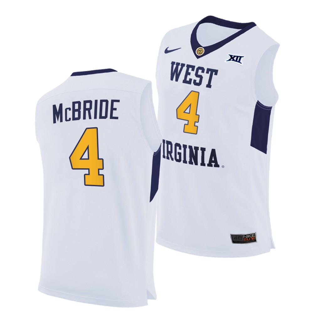 West Virginia Mountaineers Miles McBride White 2020-21 Home Jersey Men