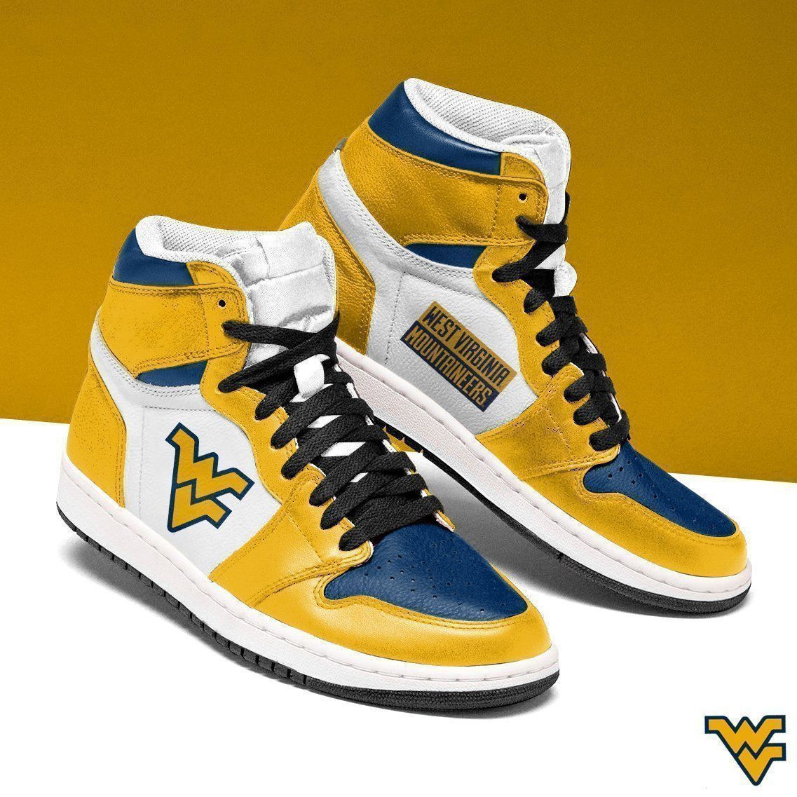 West Virginia Mountaineers NCAA Fashion The best Sneakers Basketball Shoes Leather High Top Air Jordan Sneaker, Air Jordan Hightop