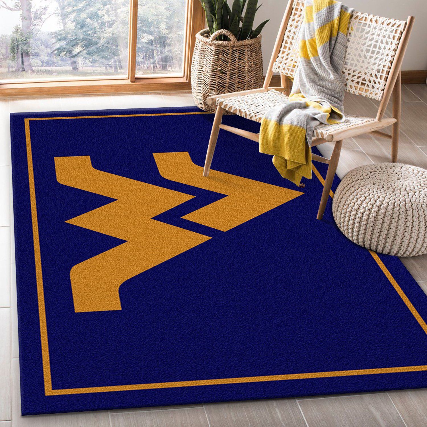 West Virginia Mountaineers Rectangle Rug – Custom Size And Printing