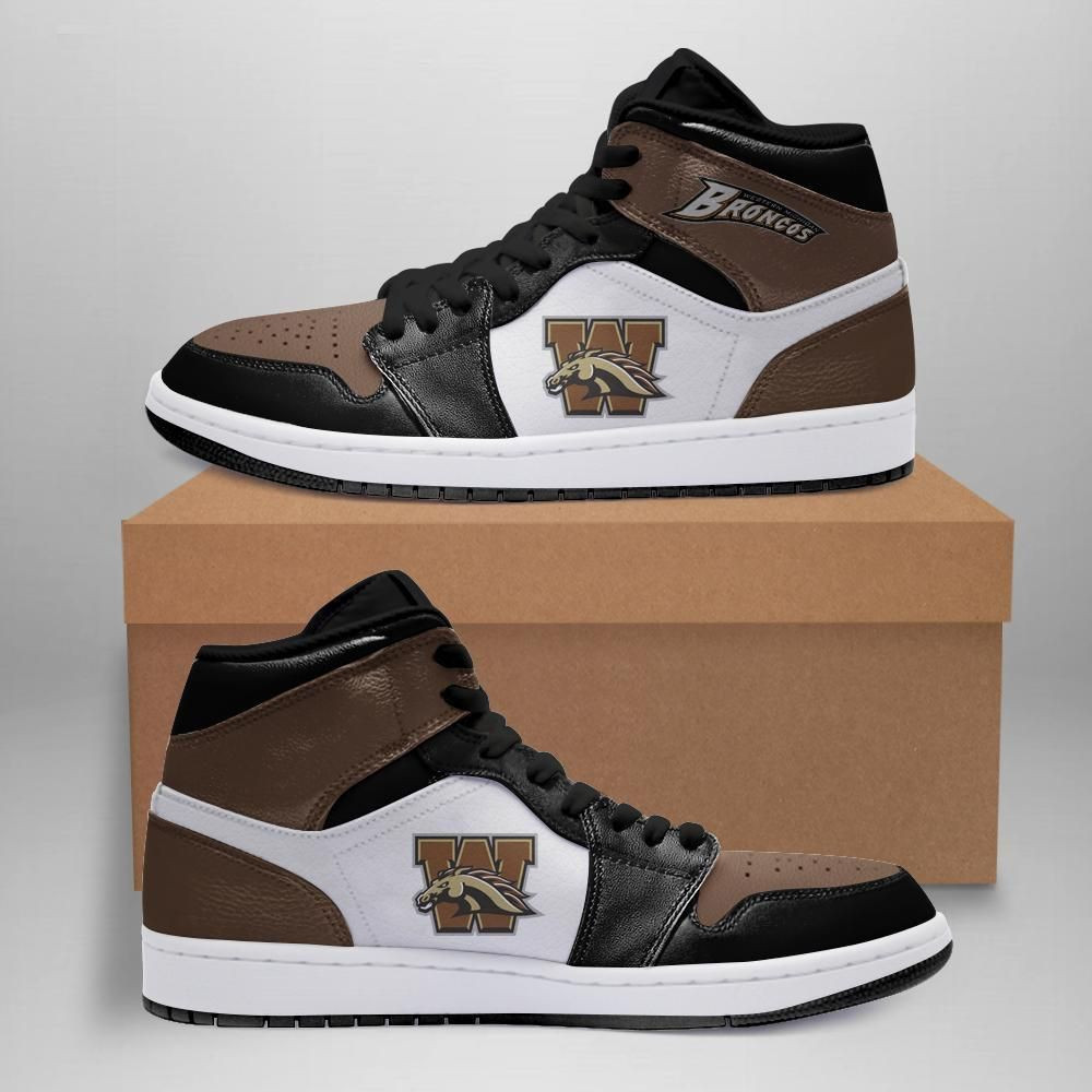 Western Michigan Broncos NCAA Fashion The best Sneakers Basketball Shoes Leather High Top Air Jordan Sneaker, Air Jordan Hightop