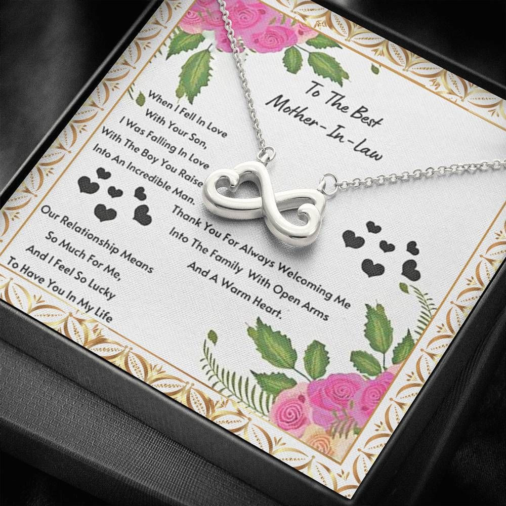 When I Fell In Love With Your Son Infinity Heart Necklace Gift For Mother In Law