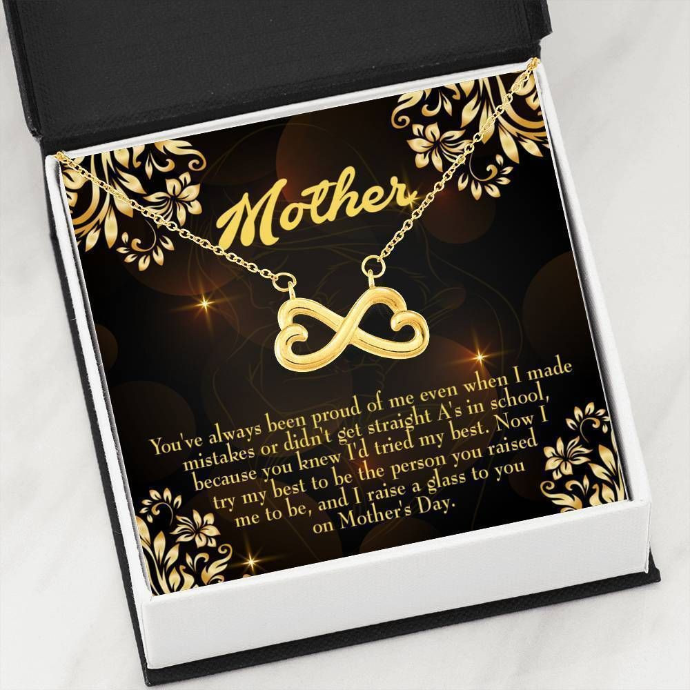 When I Made Mistakes Infinity Heart Necklace Gift For Mom