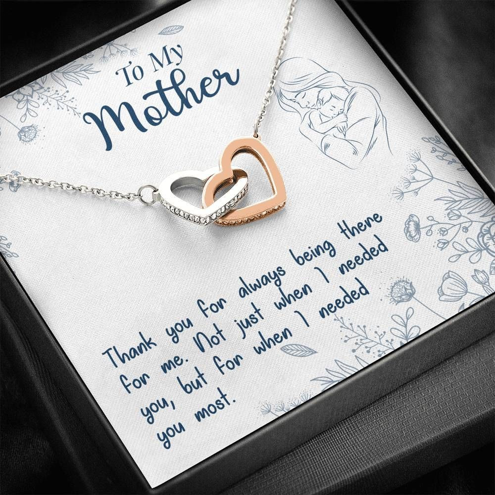 When I Needed You Most Interlocking Hearts Necklace Gift For Mom