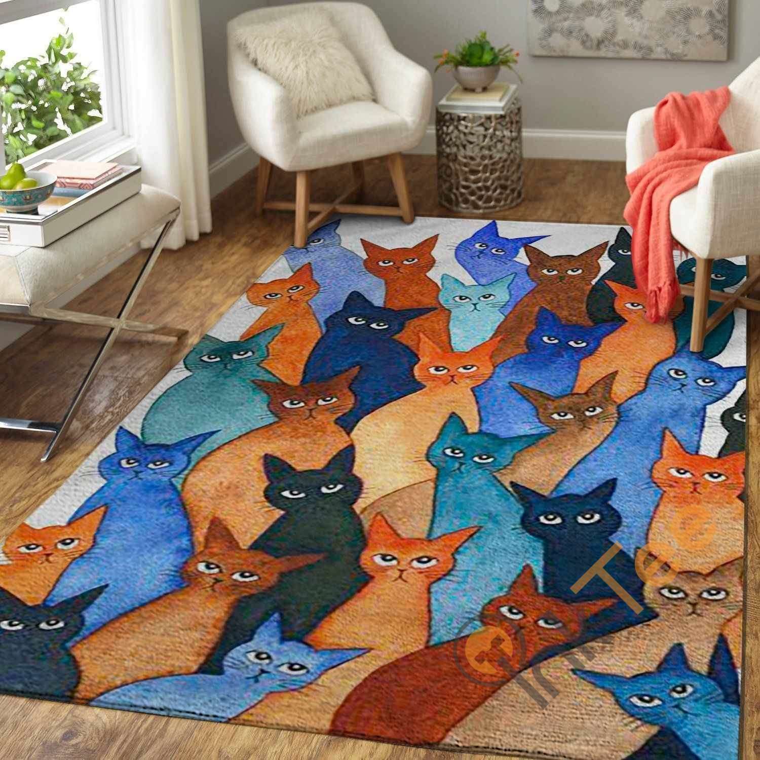 Whimsical Cats Area Rectangle Rug