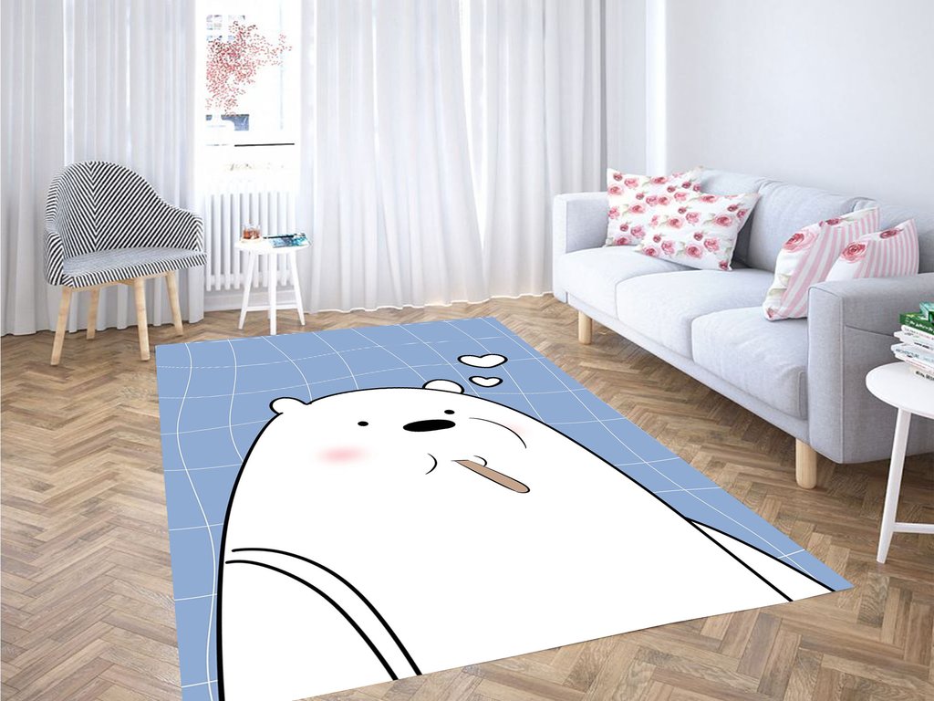 White Bear And Ice Cream Living Room Modern Carpet Rectangle Rug