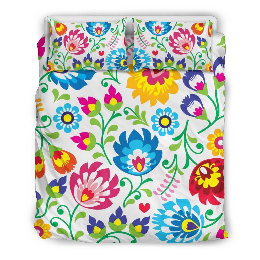 White Floral Duvet Cover Bedding Set