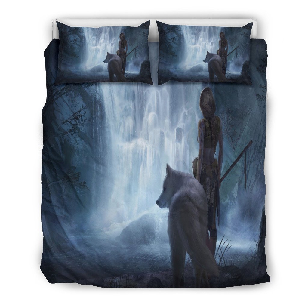 White Wolf Fantasy Doona 3D Customized Duvet Cover Bedding Set