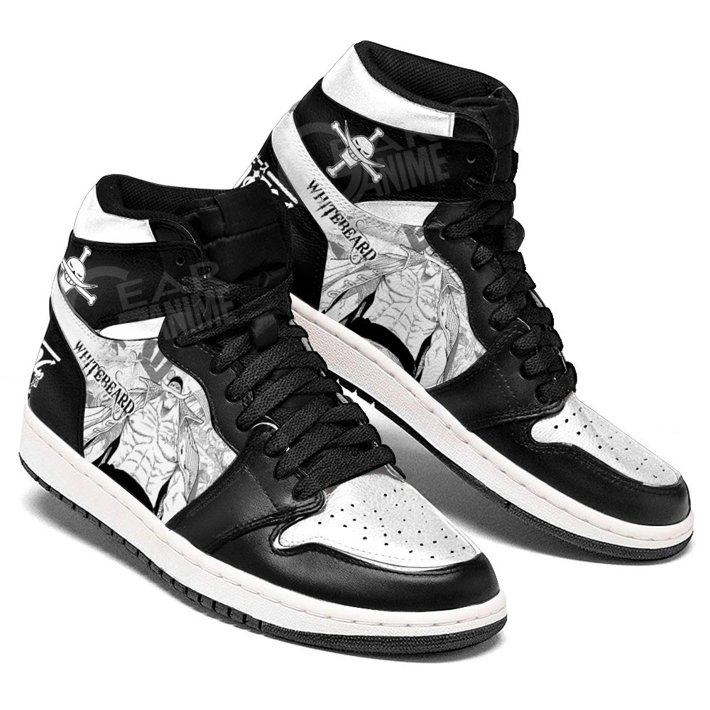 Whitebeard JD1s Sneakers One Piece Shoes Manga Style, Air Jordan Hightop