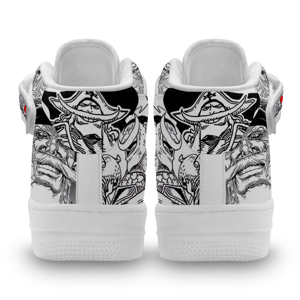Whitebeard Sneakers Air Mid One Piece Custom Anime Shoes Mix Manga
