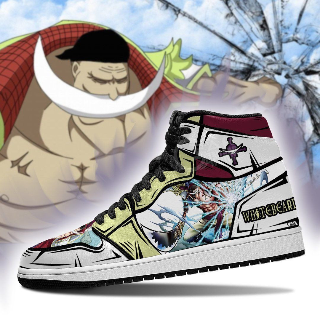 Whitebeard Sneakers Gura Gura Skill One Piece Anime 1 High Top Air Jordan Sneaker, Air Jordan Hightop