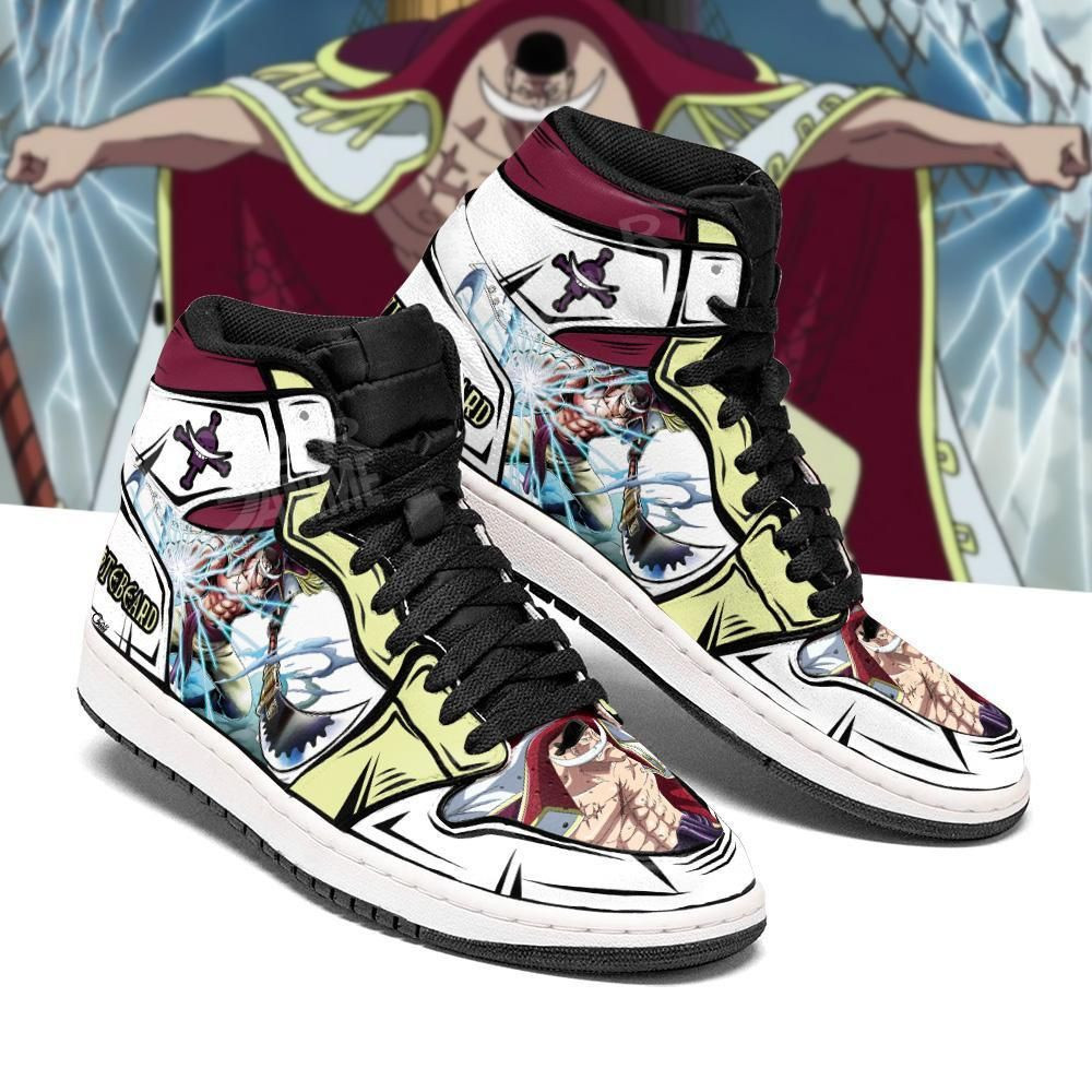 Whitebeard Sneakers Gura Gura Skill One Piece Anime 1 High Top Air Jordan Sneaker, Air Jordan Hightop