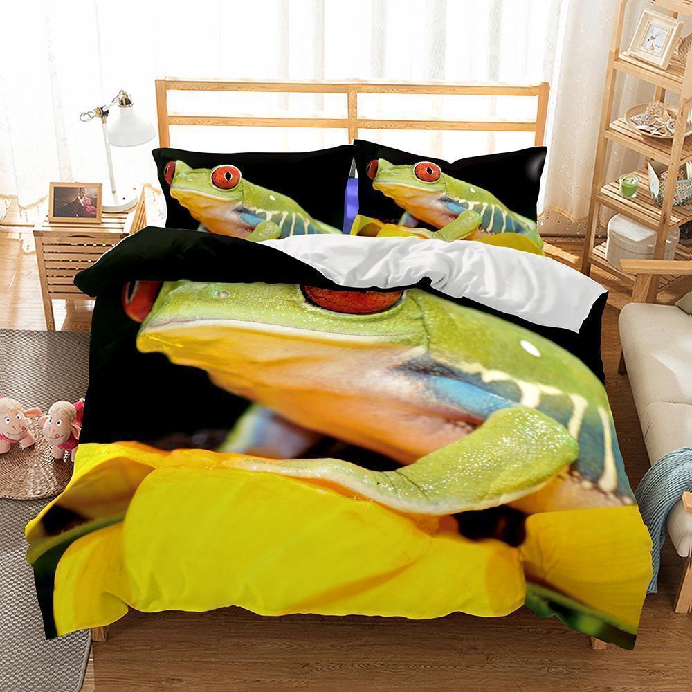 Wholesale -3D Animal Frog Duvet Cover Bedding Set