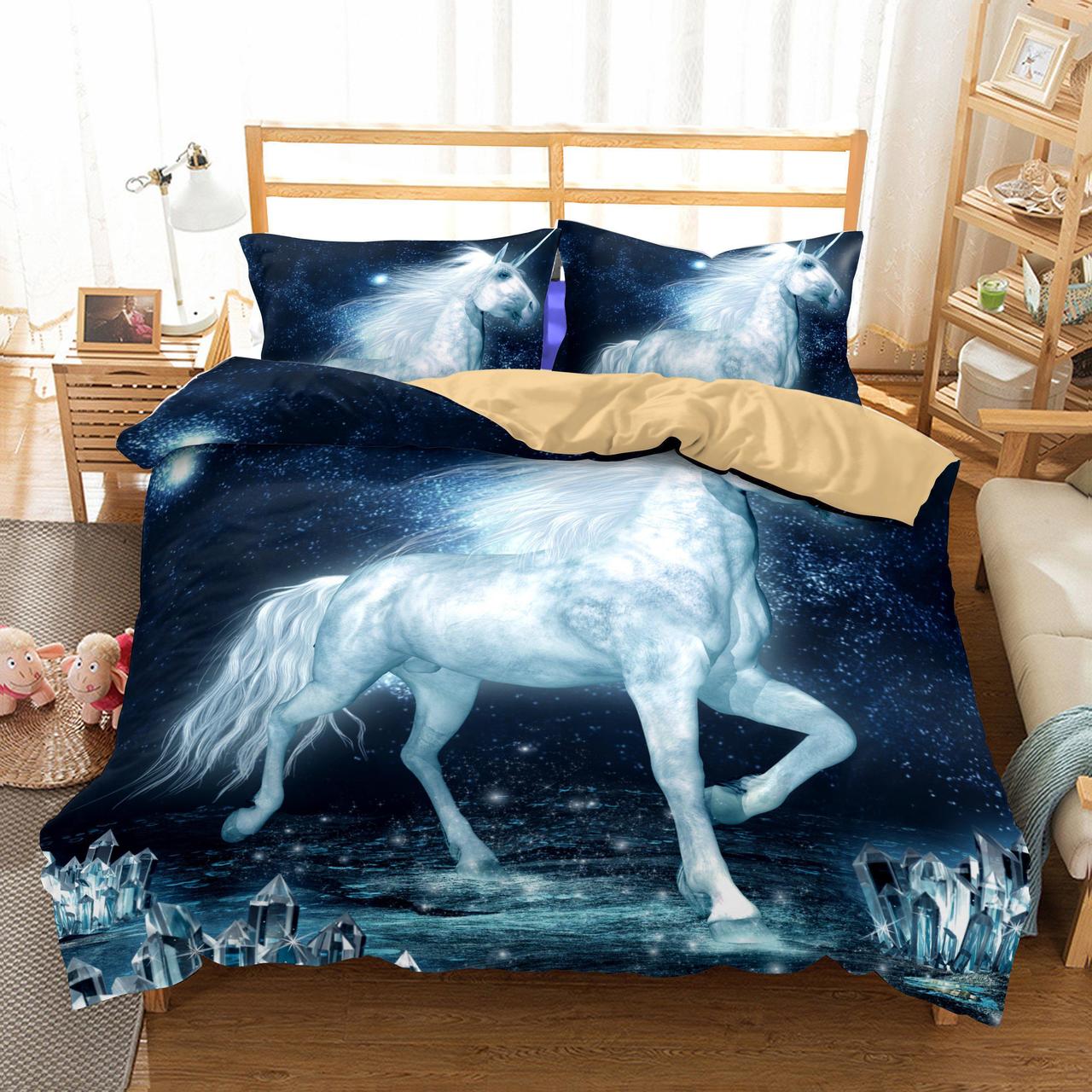 Wholesale Wholesale 3D Unicorn Printed Duvet Cover Bedding Set