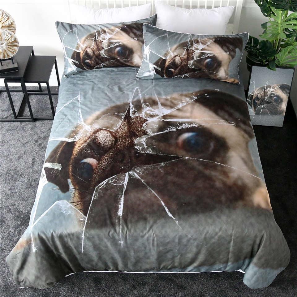 Whoops Pug 3D Customized Duvet Cover Bedding Set
