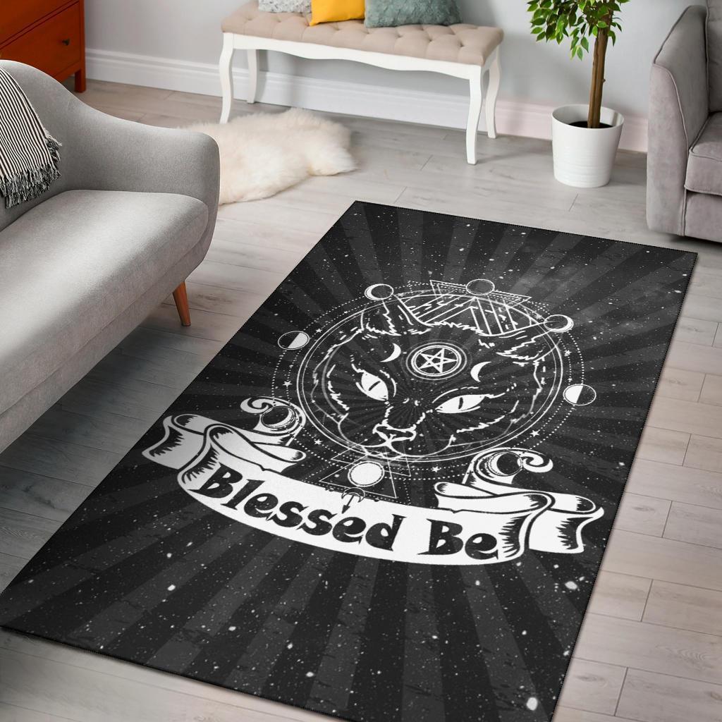 Wicca Cat Area Rectangle Rug