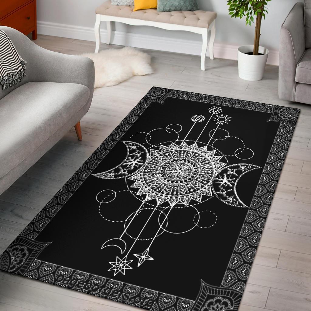Wicca Triple Moon Area Rectangle Rug