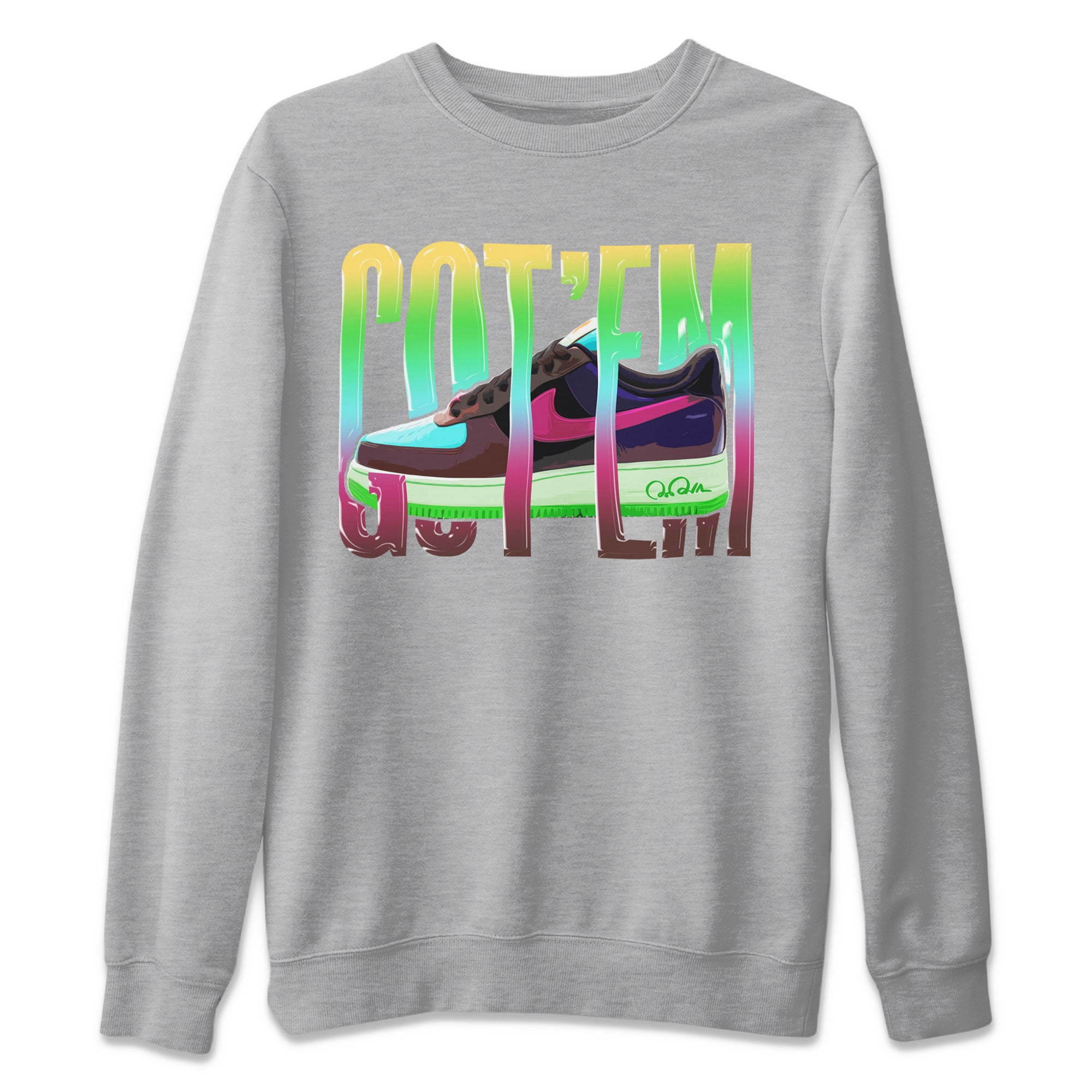 Wiggling Gotem Unisex Sweater – Air Force 1 Undefeated Fauna Brown, Sneakers Matching Sweater
