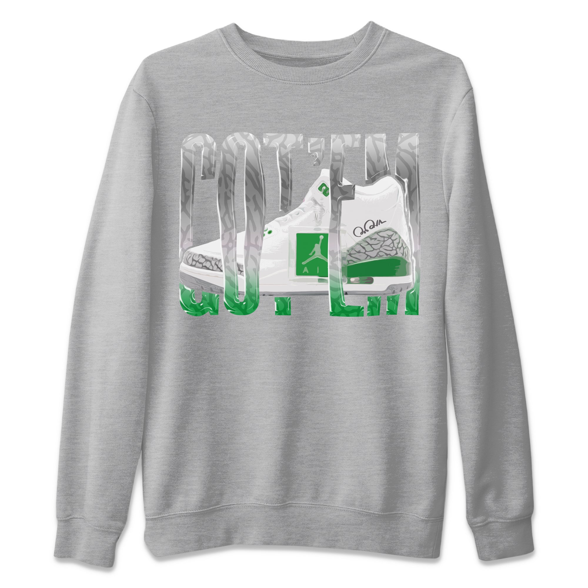 Wiggling Gotem Unisex Sweater – Air Jordan 3 Lucky Green, Sneakers Matching Sweater