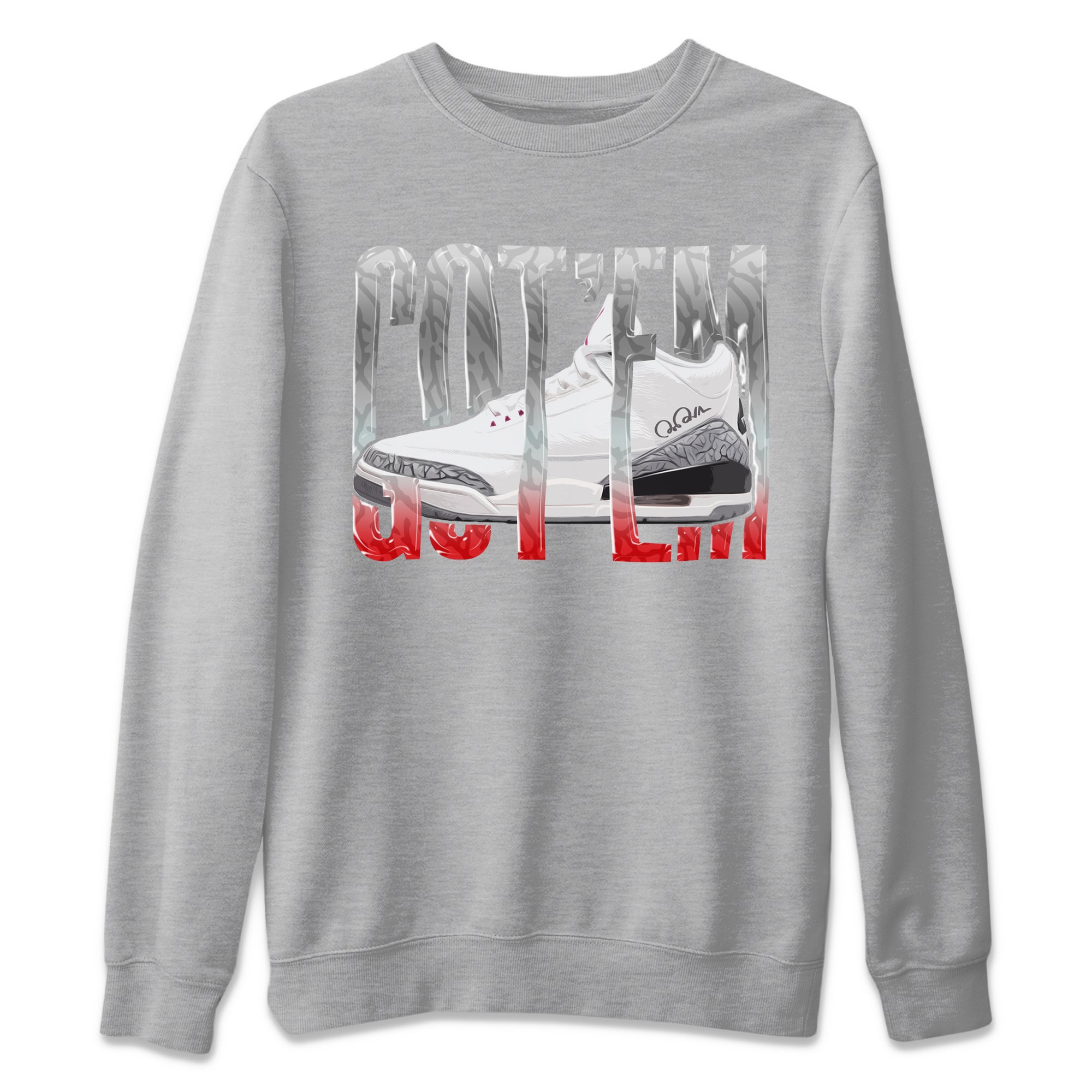 Wiggling Gotem Unisex Sweater – Air Jordan 3 White Cement, Sneakers Matching Sweater
