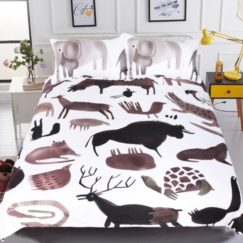 Wild Animals Design Art Hop 3D Customized Duvet Cover Bedding Set