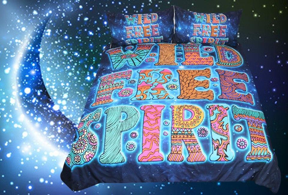 Wild Free Pirit Galaxy Art Hop 3D Customized Duvet Cover Bedding Set