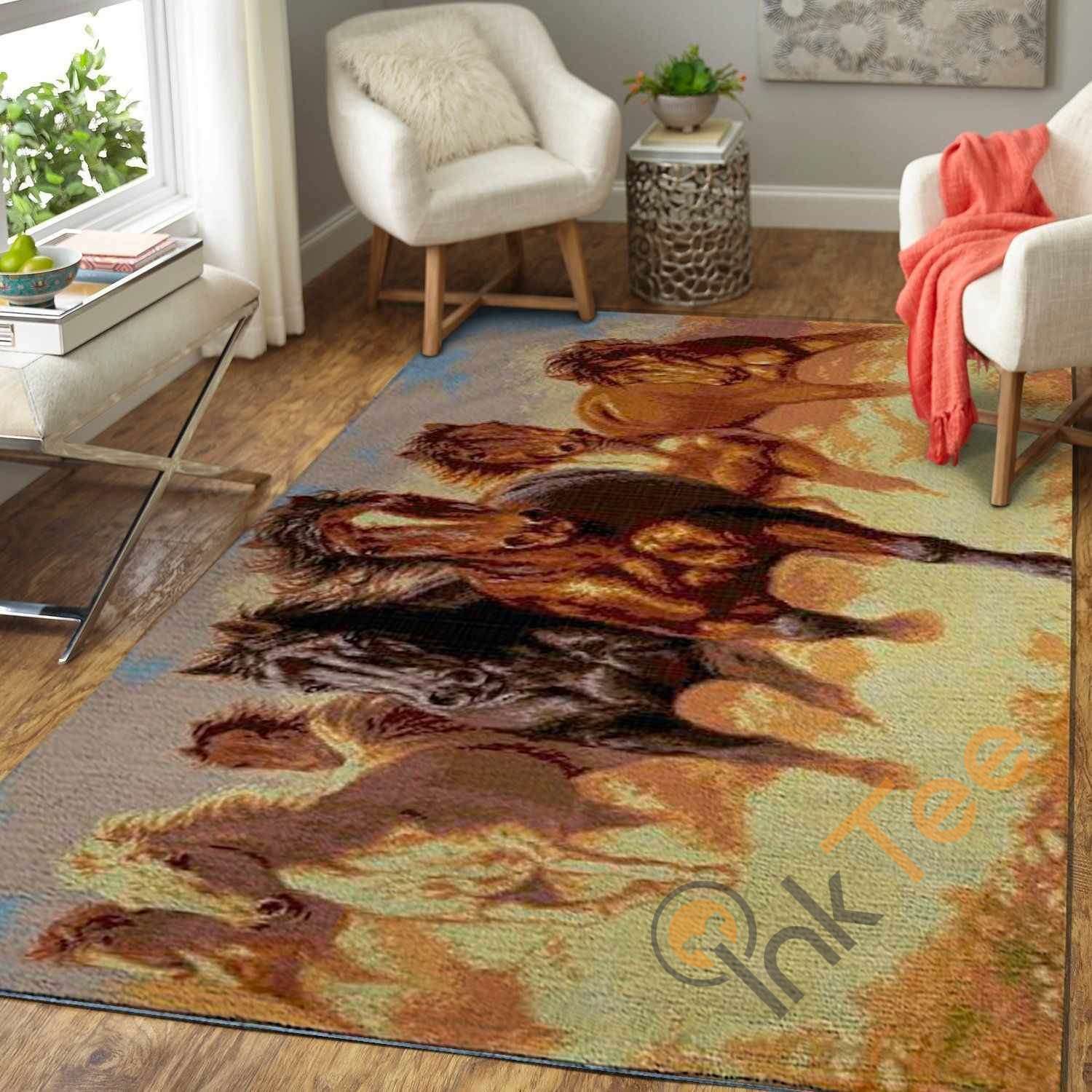 Wild Horses Area Rectangle Rug
