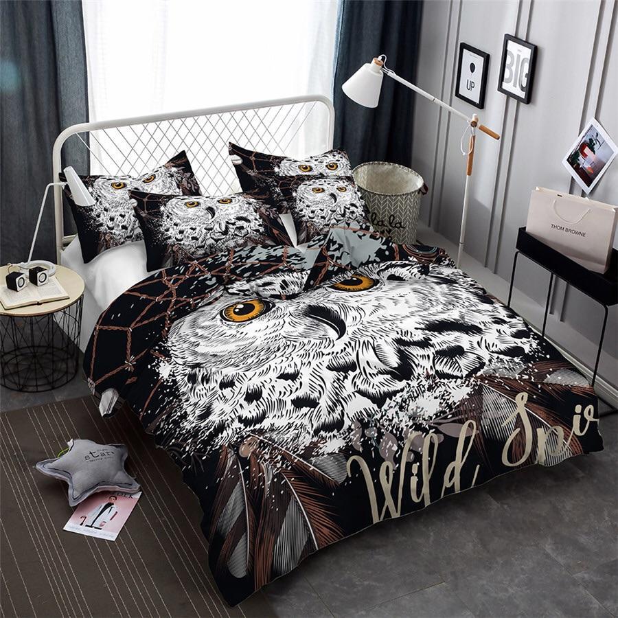 Wildpirit Owl 3D Customized Duvet Cover Bedding Set