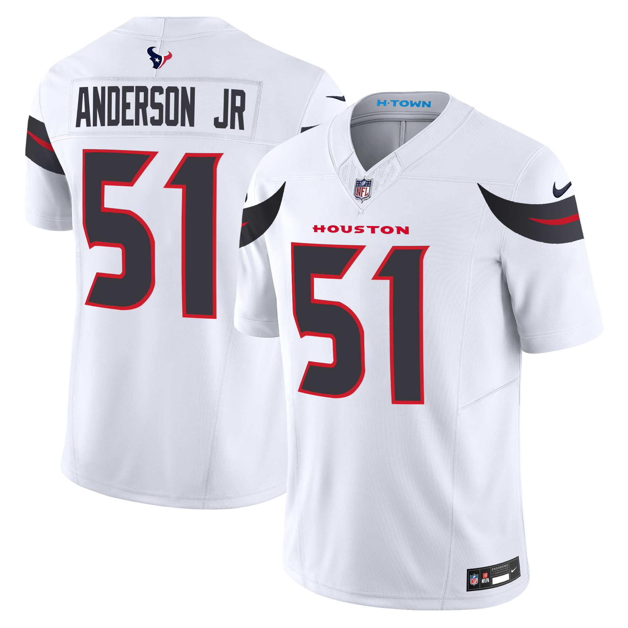 Will Anderson Jr. Men's Houston Texans 2024 Vapor Limited White Jersey - All Stitched 