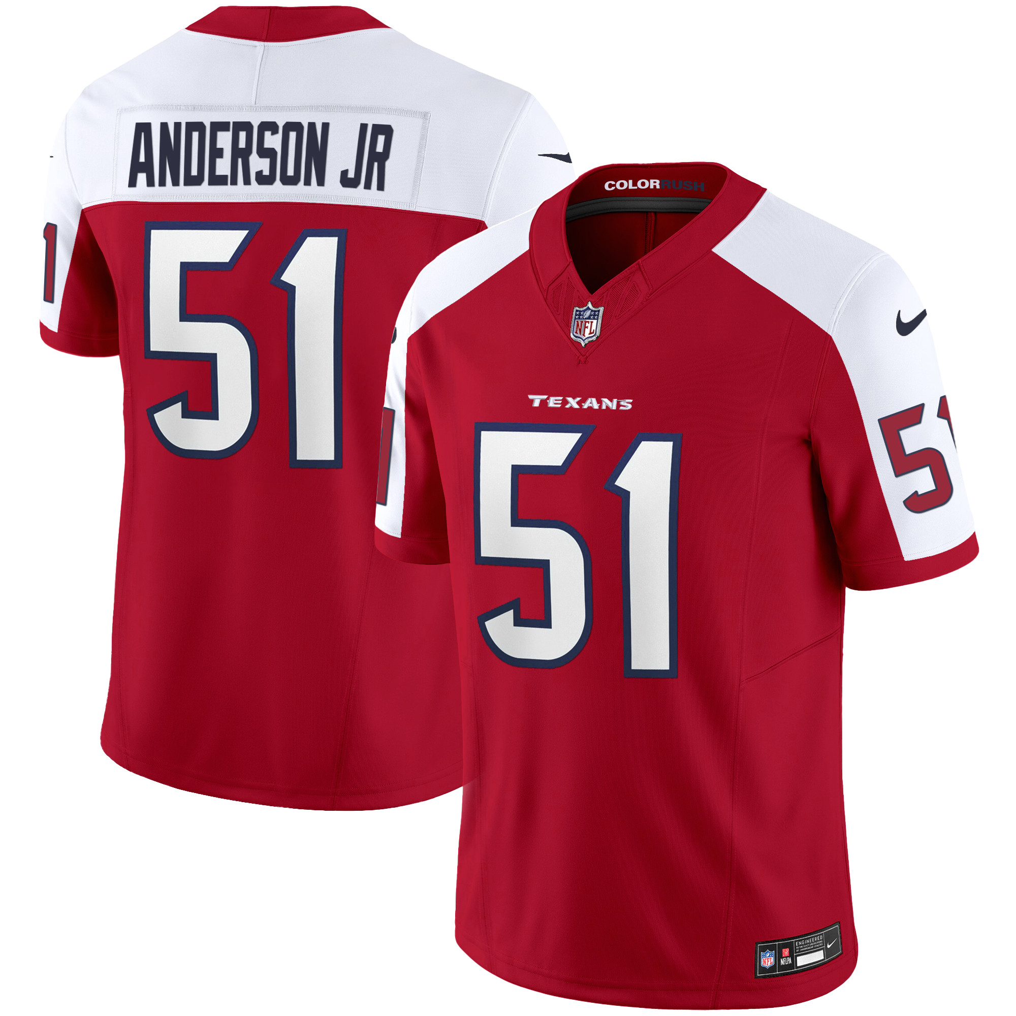 Will Anderson Jr. Men's Houston Texans Color Rush Legend Vapor Red Alternate Jersey - All Stitched 