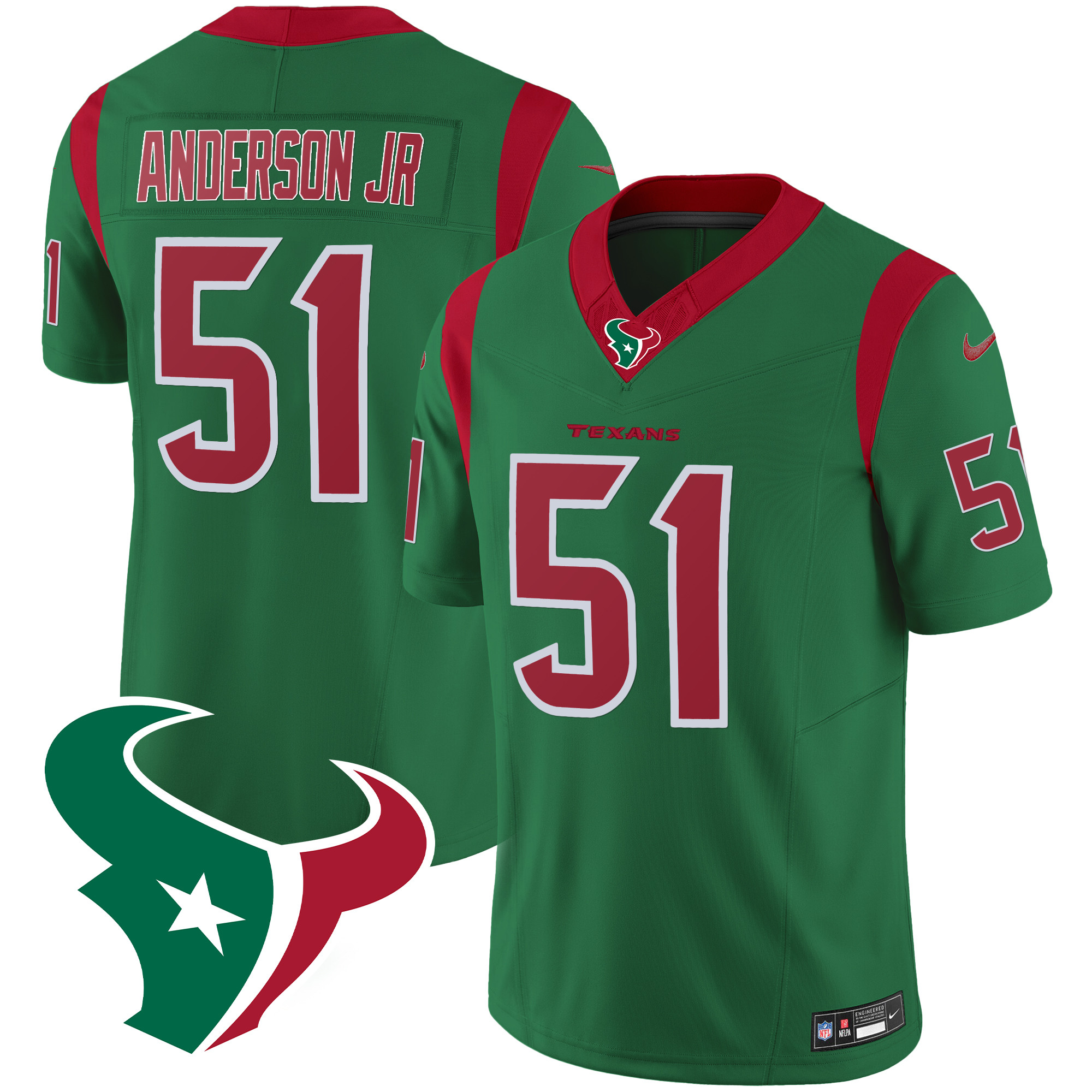 Will Anderson Jr. Men's Houston Texans Mexico Vapor Limited Green Jersey - All Stitched 