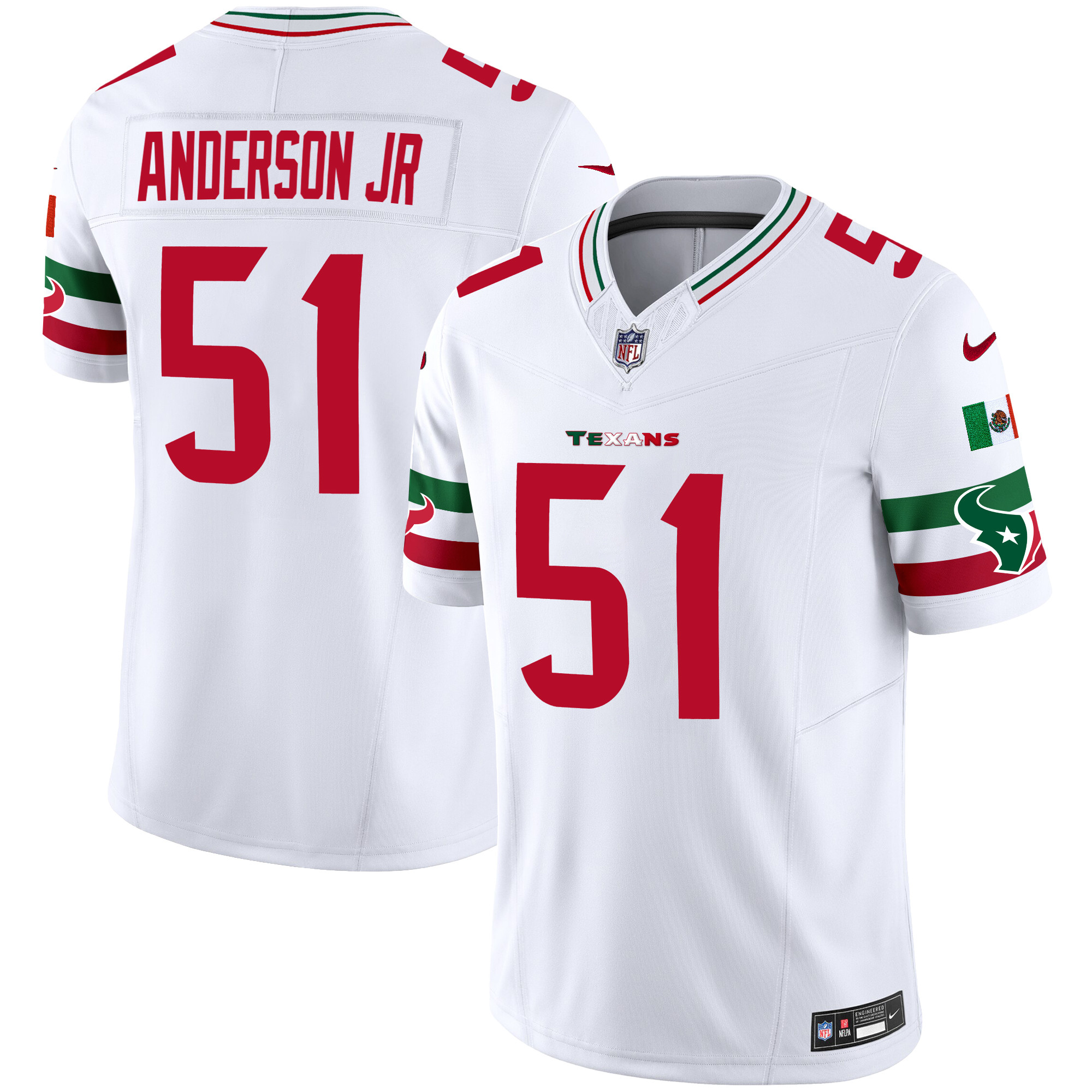 Will Anderson Jr. Men's Houston Texans Mexico Vapor Limited White Jersey - All Stitched 