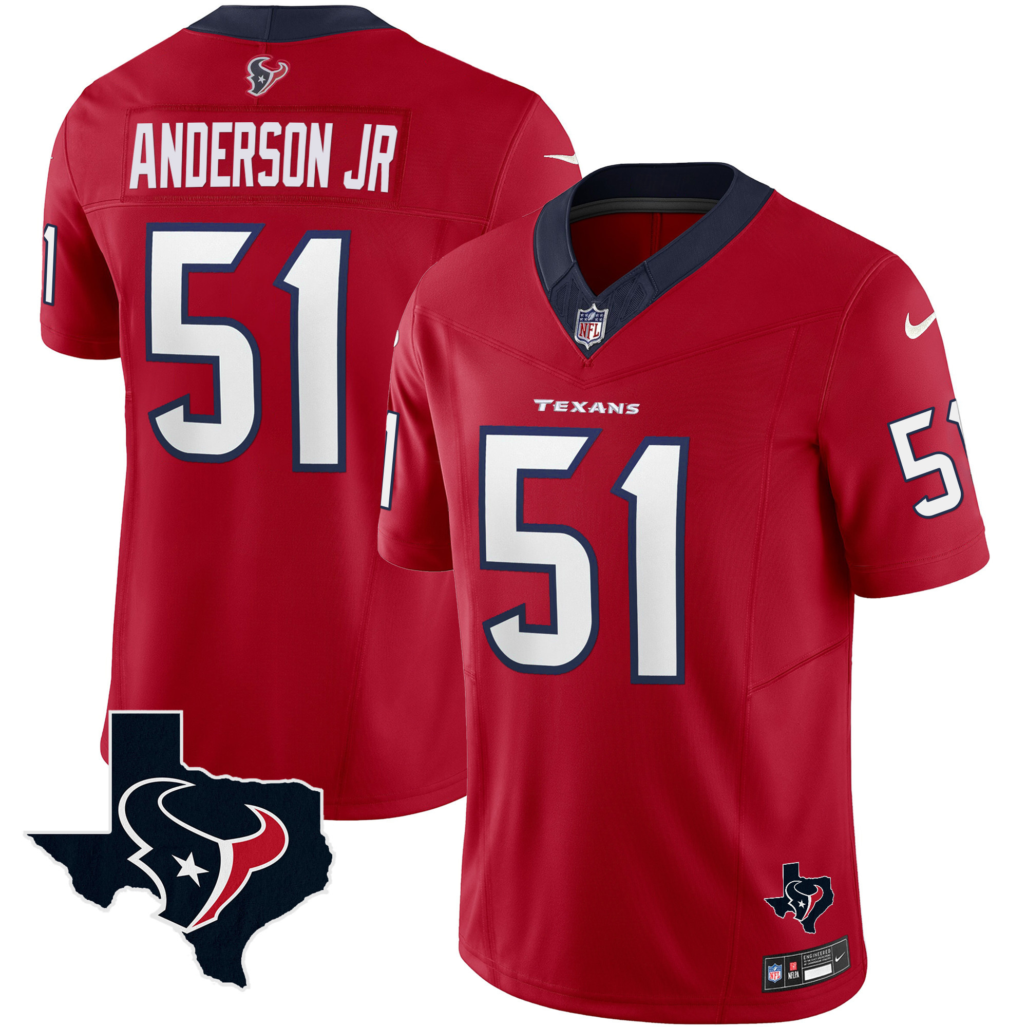 Will Anderson Jr. Men's Houston Texans Vapor Limited Red Jersey - All Stitched 