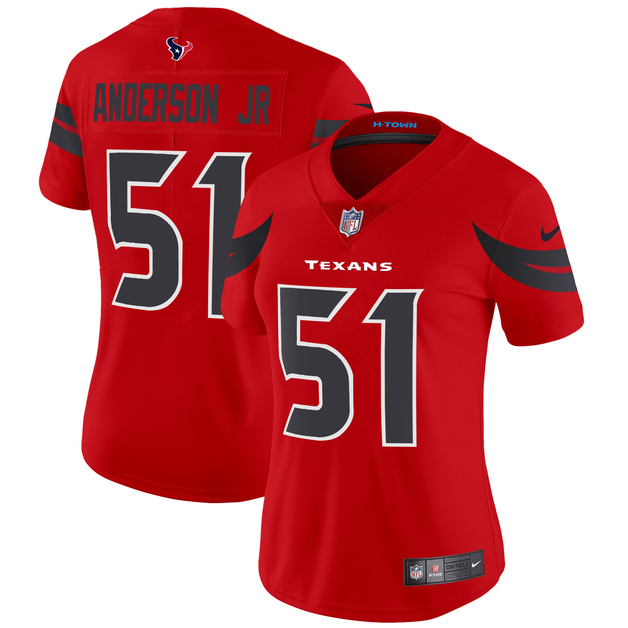 Will Anderson Jr. Women's Houston Texans 2024 Vapor Limited Red Jersey - All Stitched 