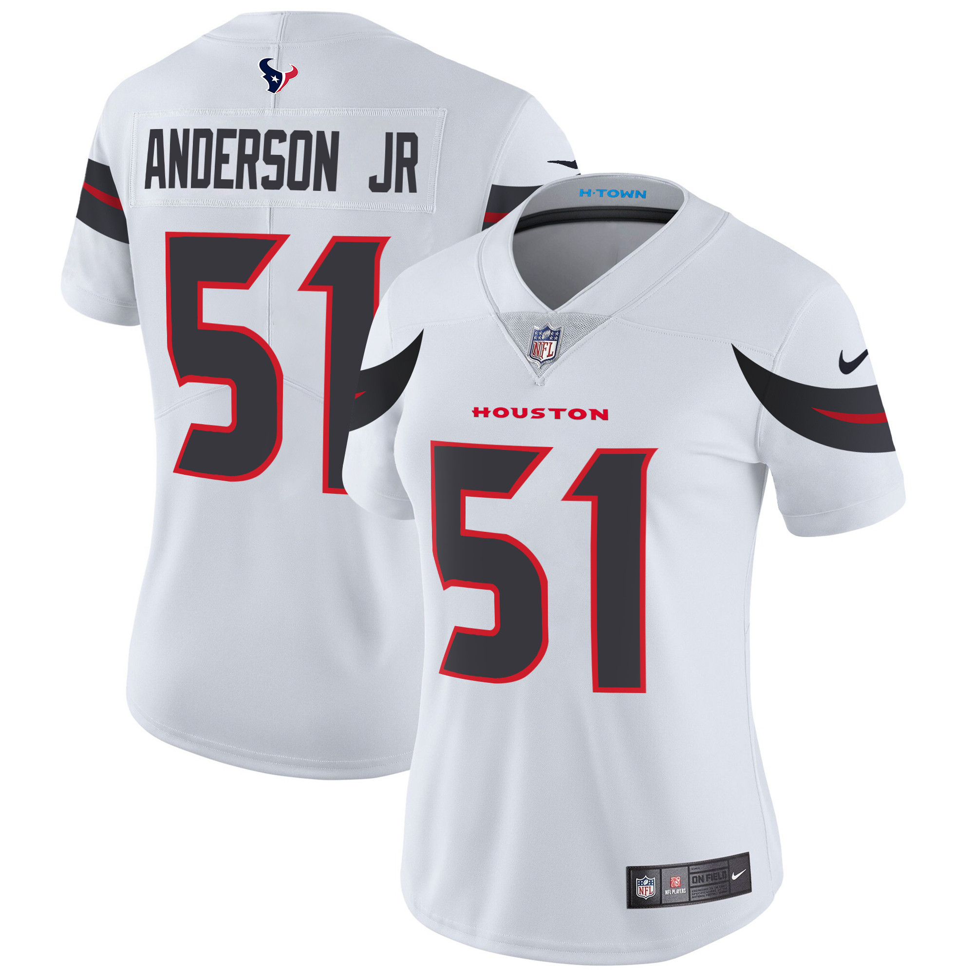 Will Anderson Jr. Women's Houston Texans 2024 Vapor Limited White Jersey - All Stitched 