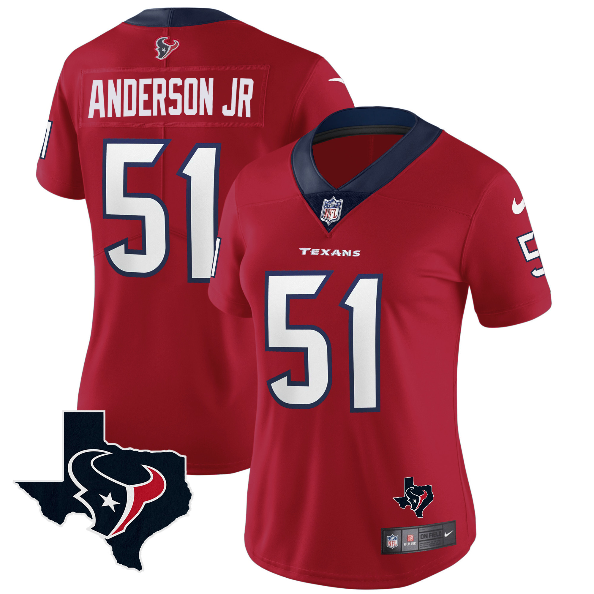 Will Anderson Jr. Women's Houston Texans Vapor Limited Red Jersey - All Stitched 