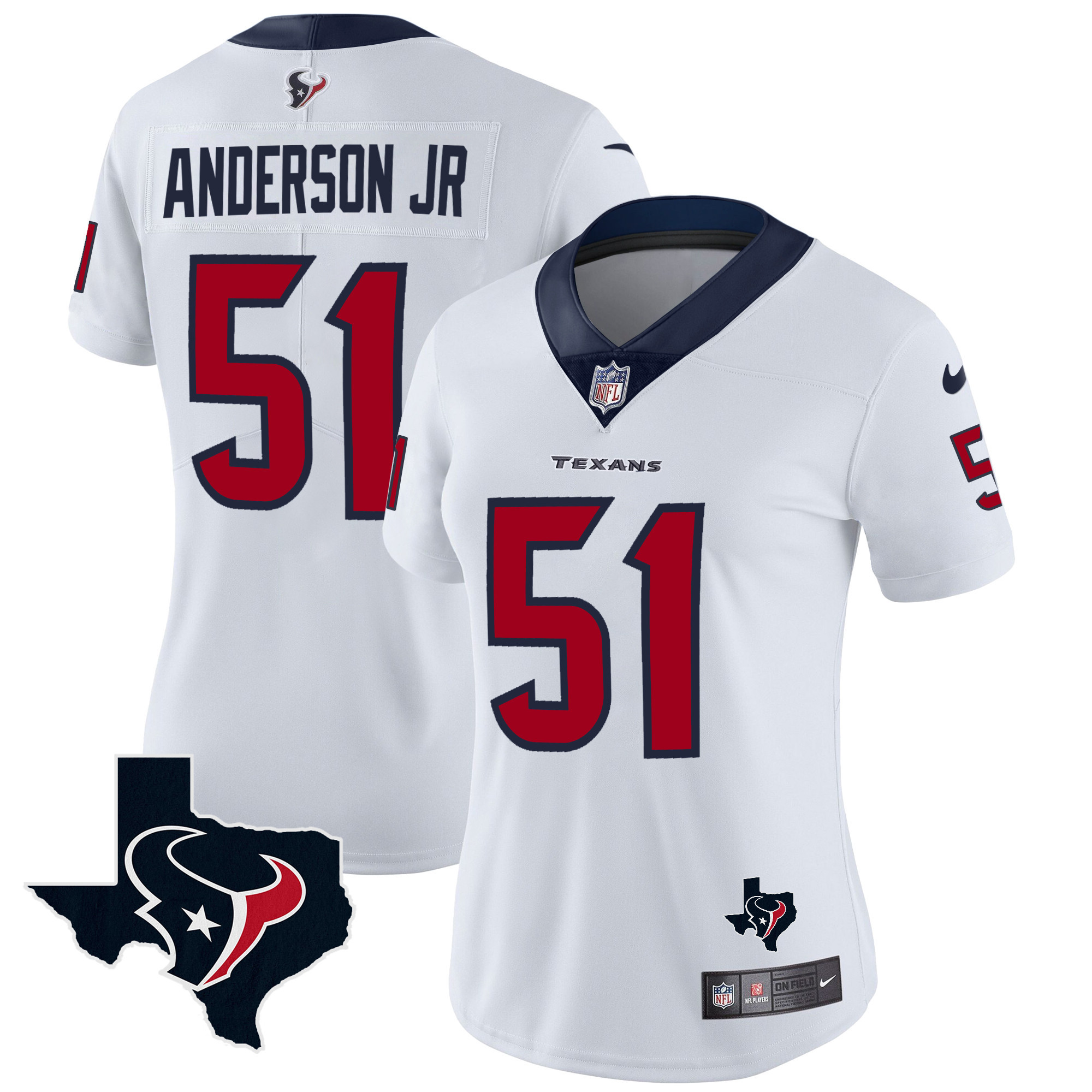 Will Anderson Jr. Women's Houston Texans Vapor Limited White Jersey - All Stitched 