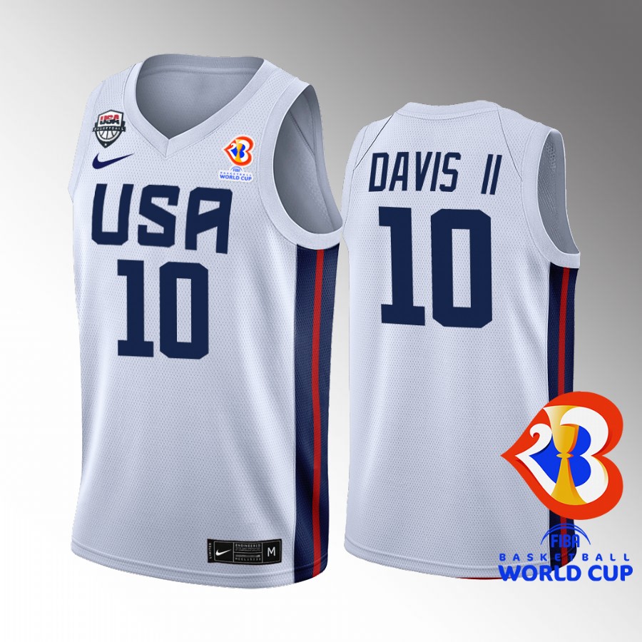 Will Davis II #10 USA Team 2023 FIBA World Cup White Jersey Home