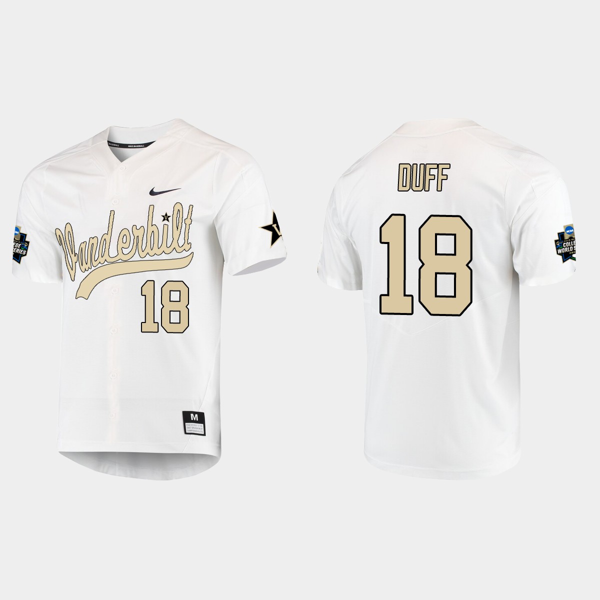 Will Duff Vanderbilt Commodores College World Series Jersey - White