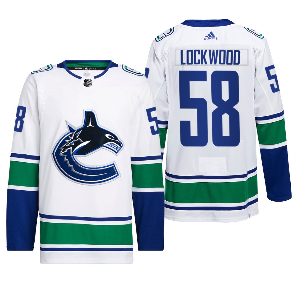 Will Lockwood Vancouver Canucks Away Jersey 2022 White #58 Primegreen Pro Uniform