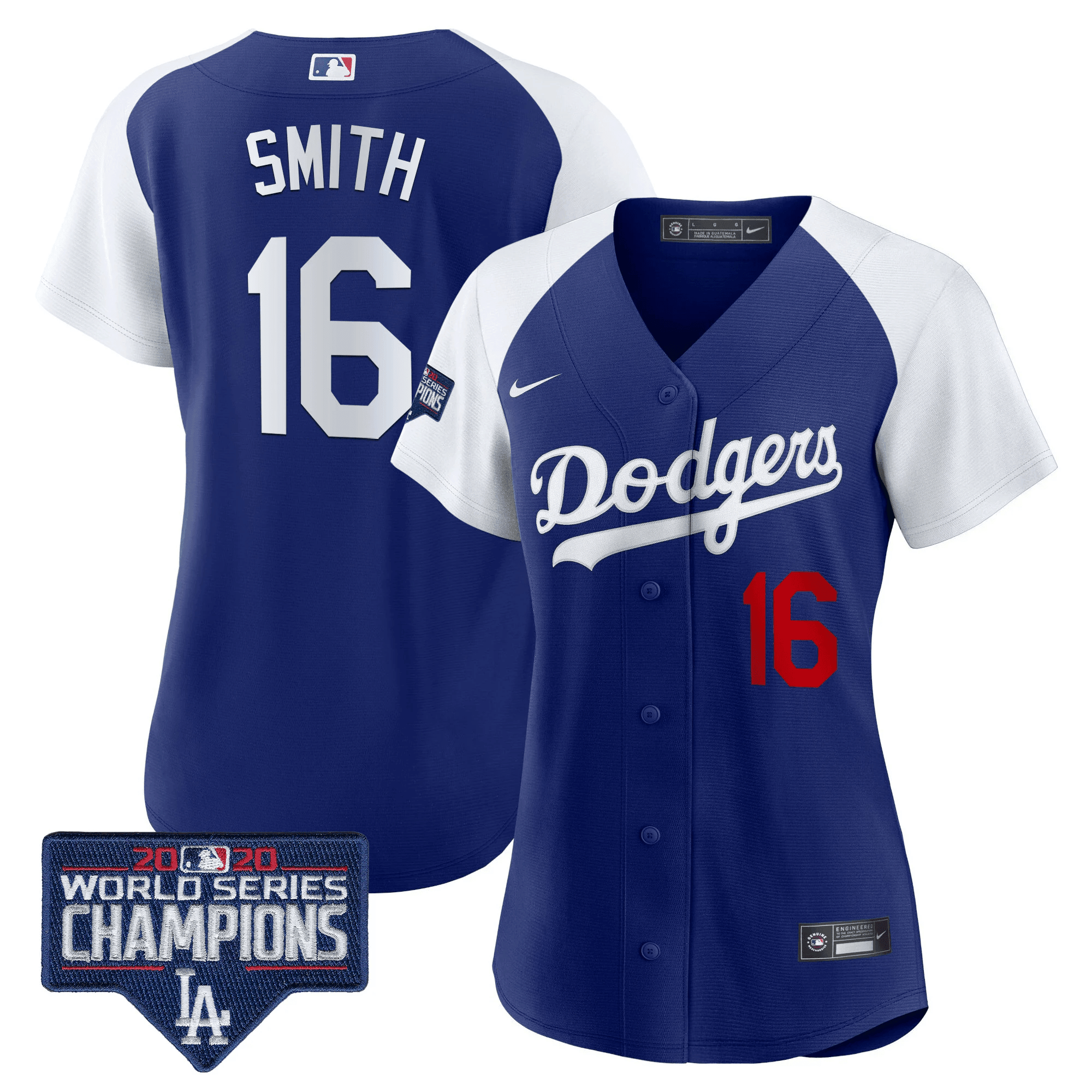 Will Smith Women's Los Angeles Dodgers World Series Champions Patch Alternate Royal Jersey - All Stitched